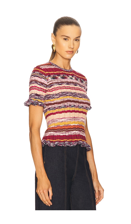 Ulla Johnson Miya Short Sleeve Knit Top In Multi