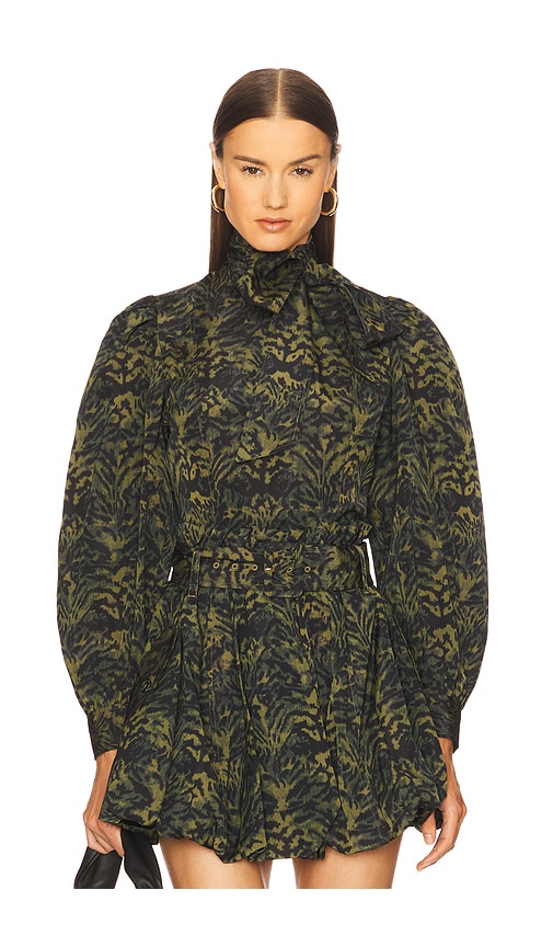 Giorgia Neck Tie Blouse in Green. - size 0 (also in 10, 2, 4, 8) - Ulla Johnson - Modalova