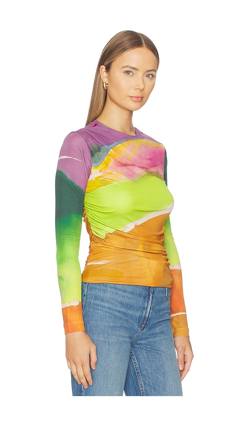 Ulla Johnson Paradis Ruched Jersey Top In Multi
