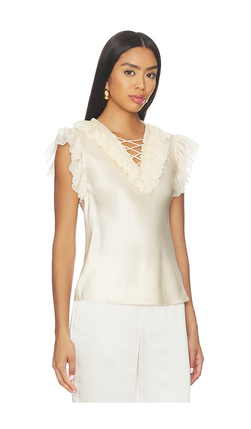  Ulla Johnson Ilyana Sleeveless Silk Top With Lace Up In Ivory. Taglia 00. Also In 0, 2, 4, 6, 8, 12. 