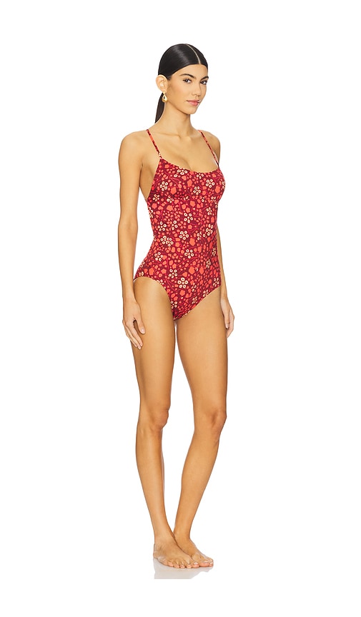 Shop Ulla Johnson Positano Maillot In Coral