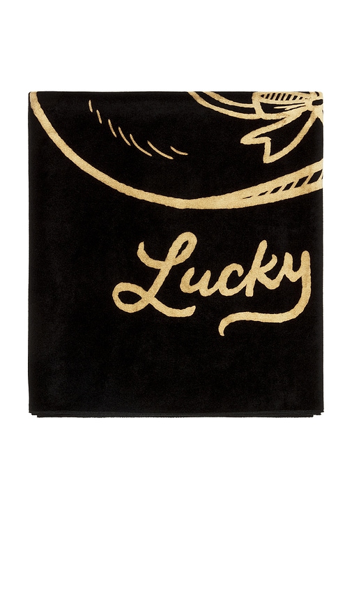 Understated Leather Lucky Beach Towel In Black