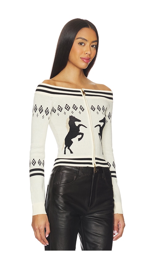  Understated Leather X Revolve Horse Girl Cardigan En Color Negro, Blanco Talla L  (también En M, S, Xs). 