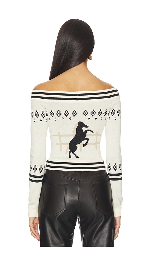  Understated Leather X Revolve Horse Girl Cardigan En Color Negro, Blanco Talla L  (también En M, S, Xs). 