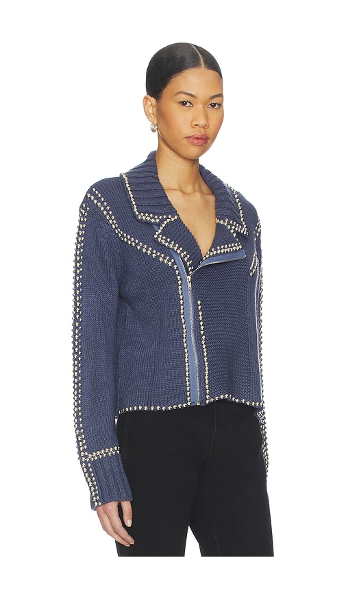  Understated Leather Cropped Moto Robe In Slate. Size Xs/s. Also In M/l, L/xl. 