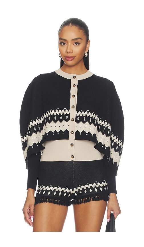 Understated Leather Nordic Outlaw Cardigan In Angora & Black