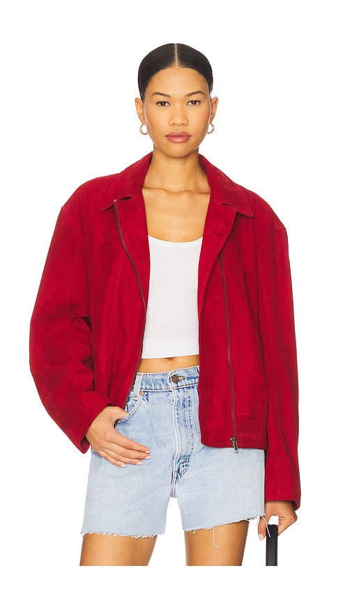Understated Leather X Revolve Rex Bomber Jacket In Red