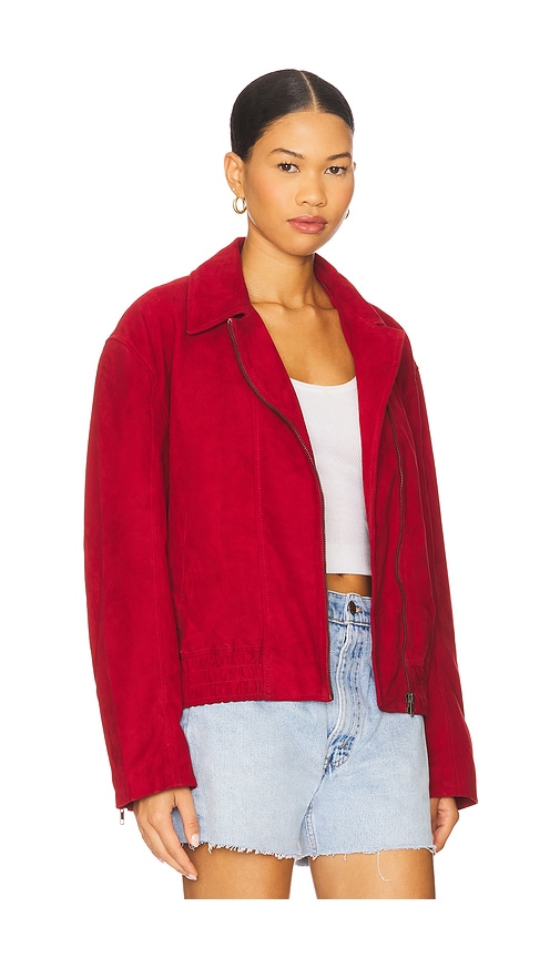 Understated Leather X Revolve Rex Bomber Jacket In Red