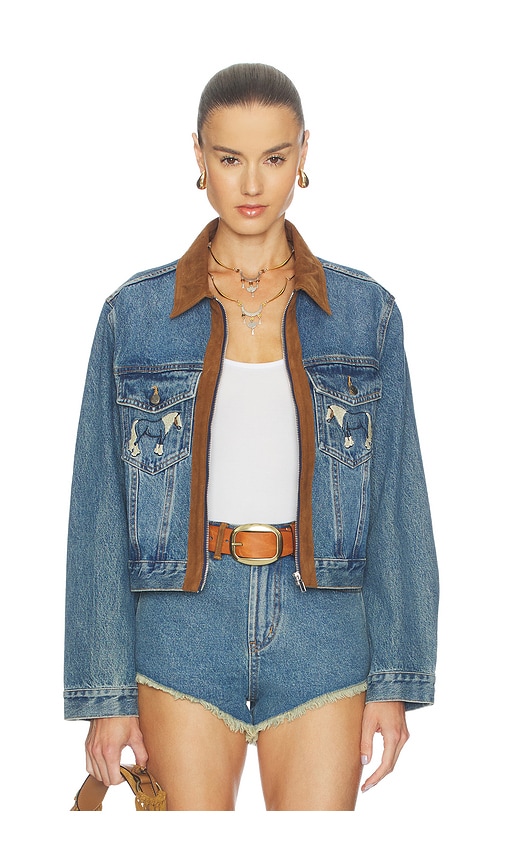 Understated Leather Horsey Jacket In Multi