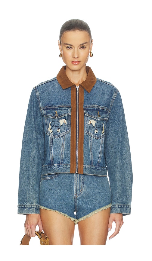 Understated Leather Horsey Jacket In Multi
