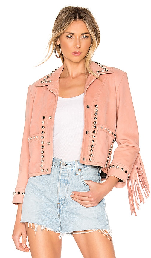 Understated Leather X REVOLVE Lil Darlin Jacket in Dusty Rose