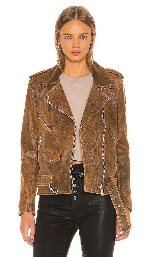 Understated Leather Lightweight Easy Rider Jacket In Brown. In Distressed Brown