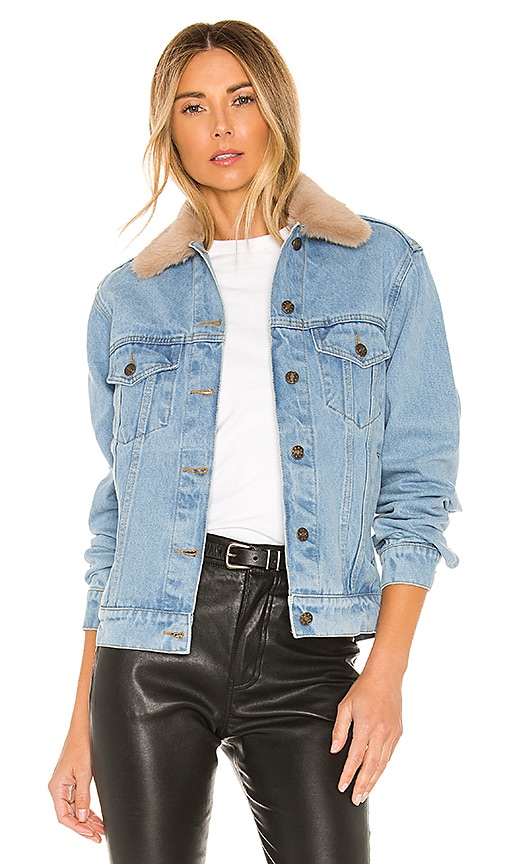 faux leather denim jacket