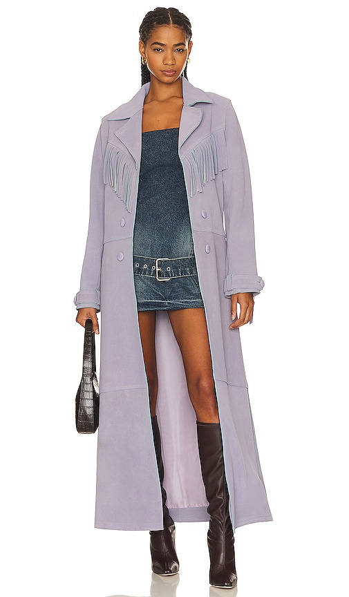 Understated Leather End Of Time Coat In Lavender