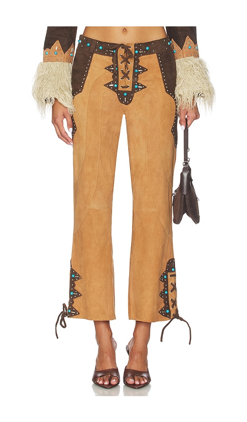 Understated Leather Record Pant In Brown