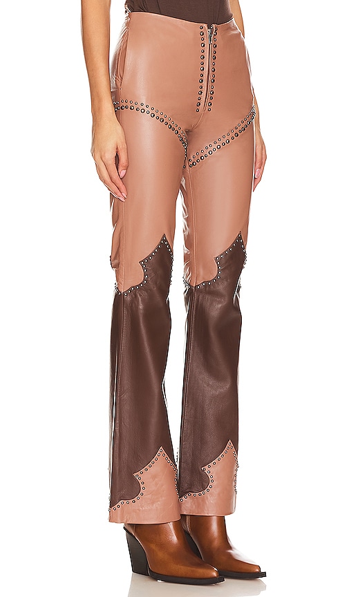 Shop Understated Leather Heart & Soul Pants In Myristica & Shaved Chocolate