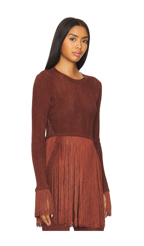 Shop Understated Leather Satine Top In Chocolate