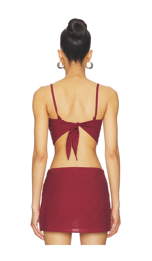  Understated Leather X Revolve Beaded Paisley Top En Color Burgundy Talla L  (también En M, S, Xl, Xs). 
