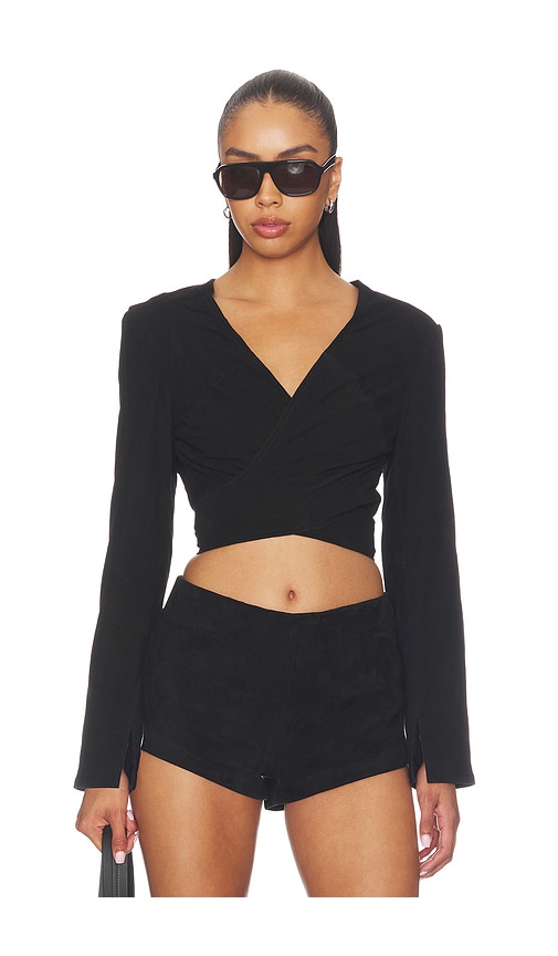 Understated Leather x REVOLVE Long Sleeve Wrap Top
