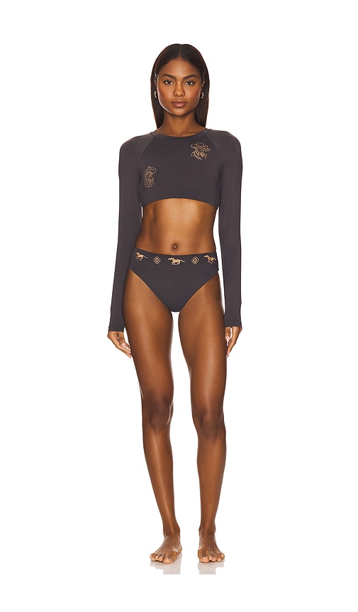 Rashguard Bikini Set in Black. - size XS (also in L, M, S, XL)