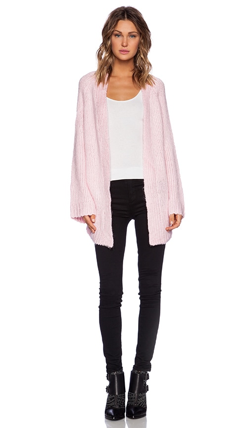 baby pink cardigan