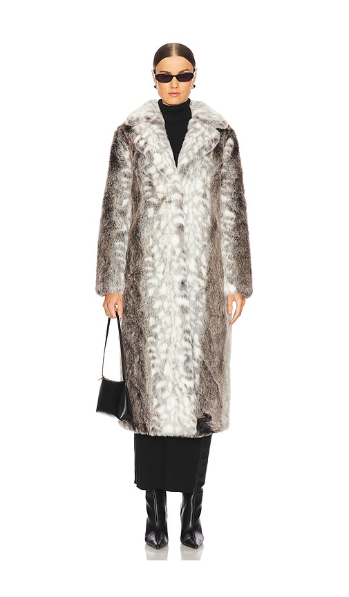 Unreal Fur Kathmandu Faux Fur Coat In Snow Leopard