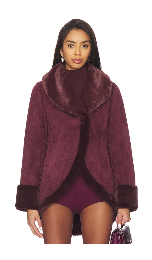 Unreal Fur Perfect Stranger Jacket In Burgundy