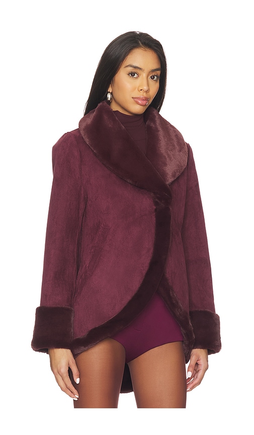Unreal Fur Perfect Stranger Jacket In Burgundy