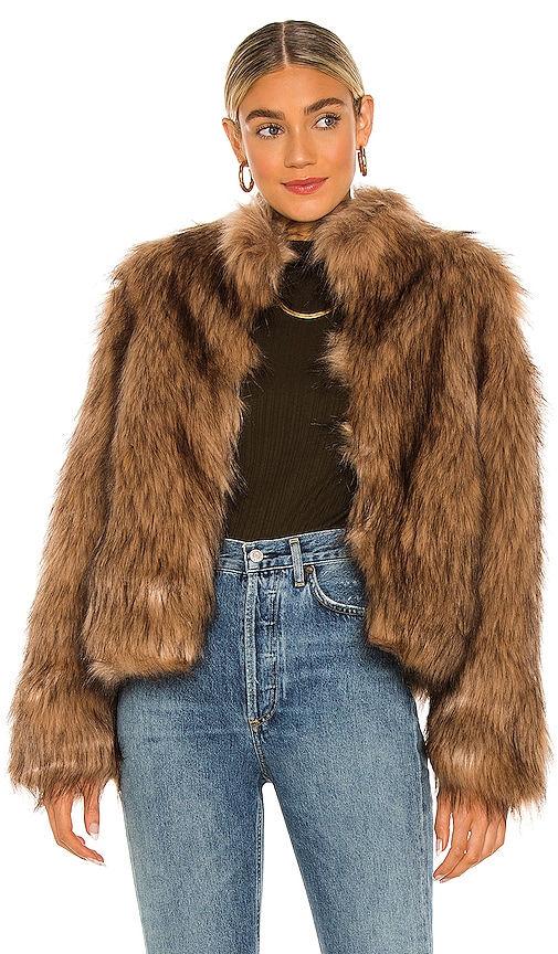 Unreal Faux Fur Delish Jacket in Mocha