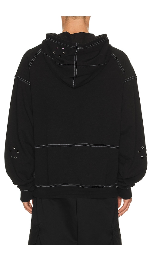 Uprisers Uprs Floral Eyelet Hoodie In Black