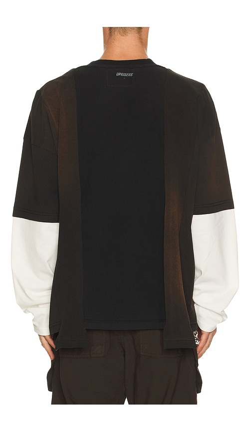 Uprisers Uprs Double Layer Long Sleeve T-shirt In Brown