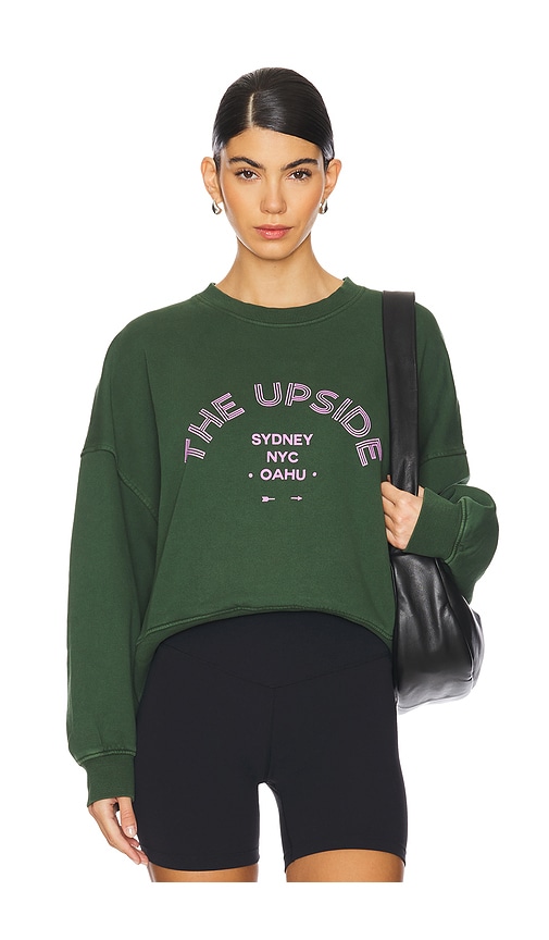 Shop The Upside Jetset Paloma Crew Sweatshirt In Deep Forest