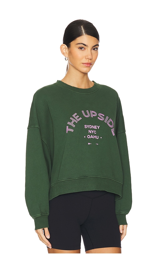 Shop The Upside Jetset Paloma Crew Sweatshirt In Deep Forest