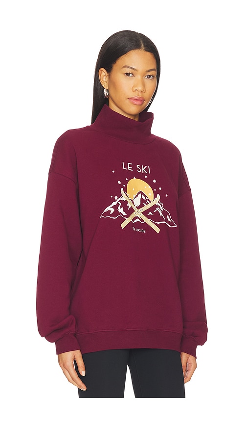 The Upside Le Ski Clementine Crew Sweatshirt In Burgundy
