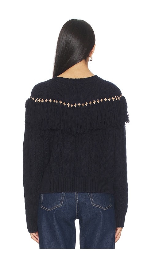  The Upside Clara Tassle Knit Sweater In Navy. Size S. Also In Xs, M, L. 