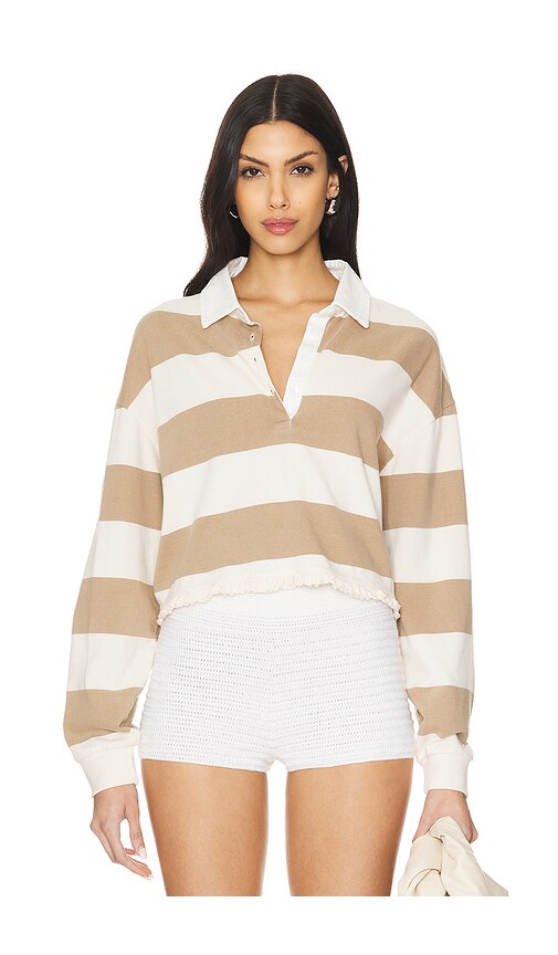 THE UPSIDE Duke Crop Polo in Stripe
