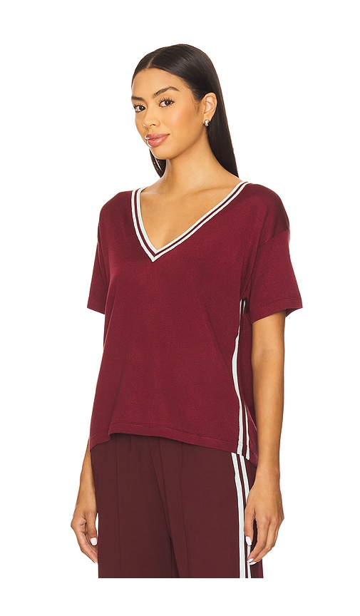 The Upside Sienna V Neck Tee In Red