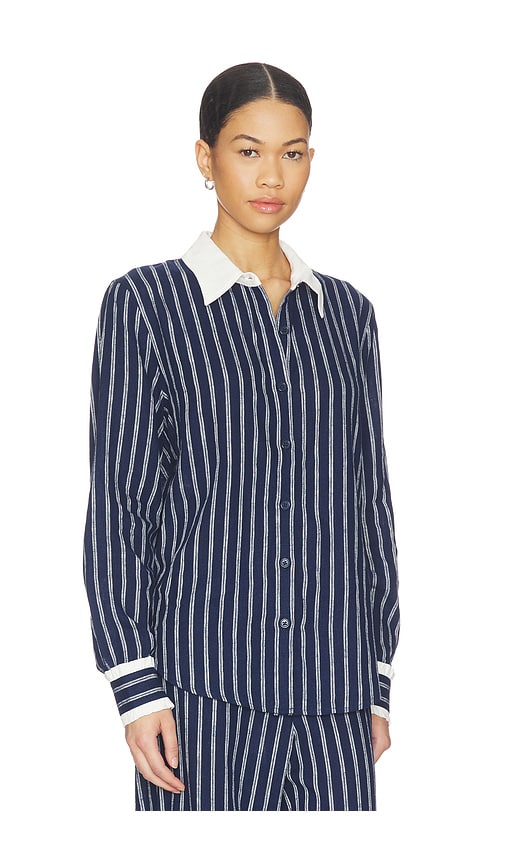  The Upside Belize Bobbi Collared Top In Navy. Size Xs. Also In S, M, L. 