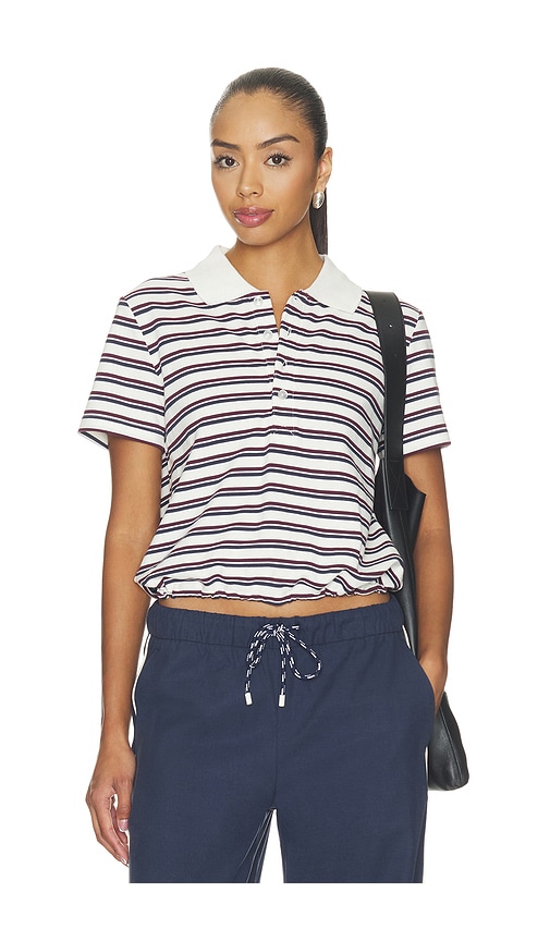 The Upside Sophie Cropped Polo Shirt In Stripe