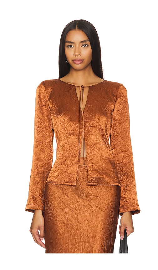 Shop Usisi Sister Pia Top In Metallic Bronze