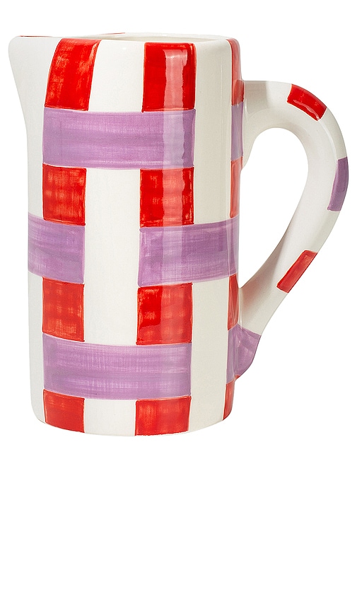 Shop Vaisselle Drink Me Jug In Red & Lilac