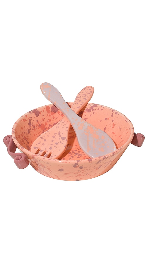 Shop Vaisselle Yummy Set Of 2 Serving Utensils In Coral & Lilac