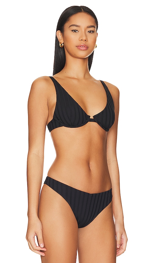 Shop Vitamin A Rossi Halter Underwire Bikini Top In Black