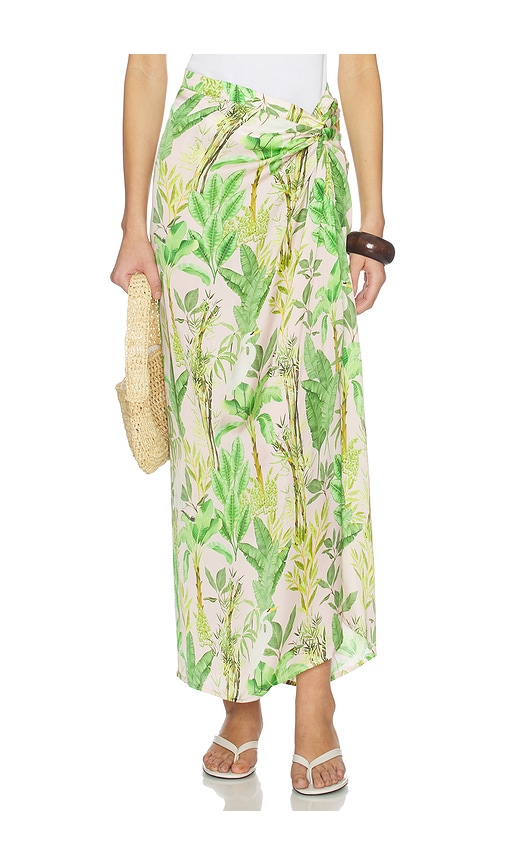Verandah Hand Draped Tropical Maxi Skirt