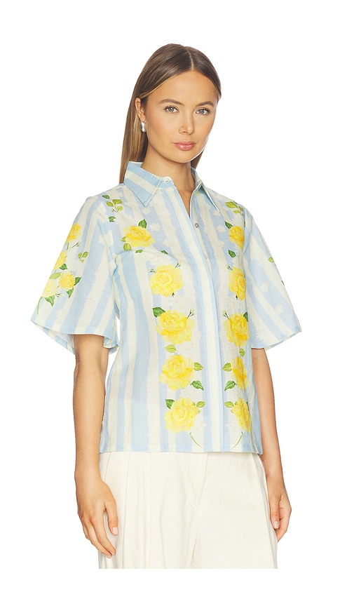  Verandah Oberteil Blooming Roses In Baby Blue,yellow. Größe S. Also In Xs, M, L, Xl. 