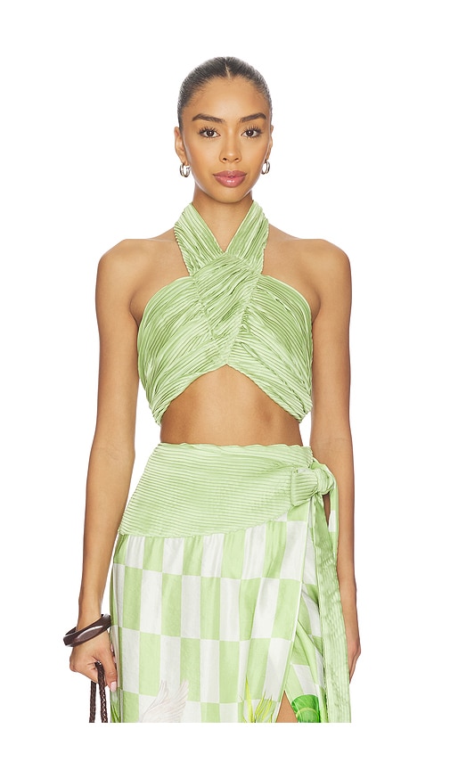 Verandah Plisse Halter Blouse