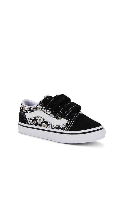 Vans Toddler Old Skool V In Daisies Black & White
