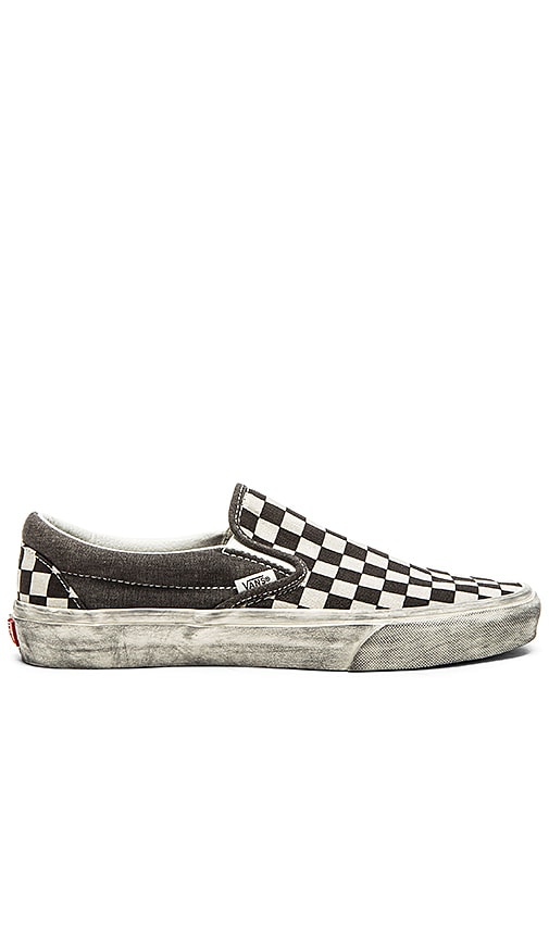 Vans Classic Slip On Over washed in Black Check | REVOLVE