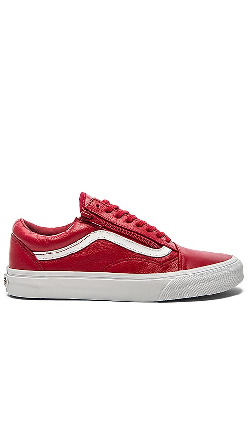 vans leather red