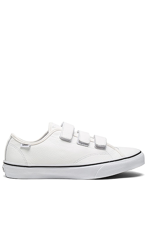 true white velcro vans